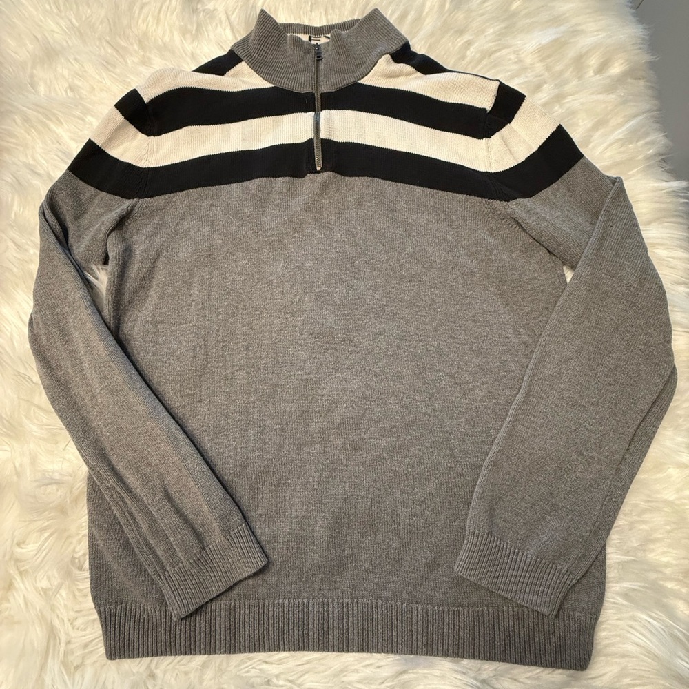 Armani Exchange | Men’s Gray XL Quarter Zip Sweater